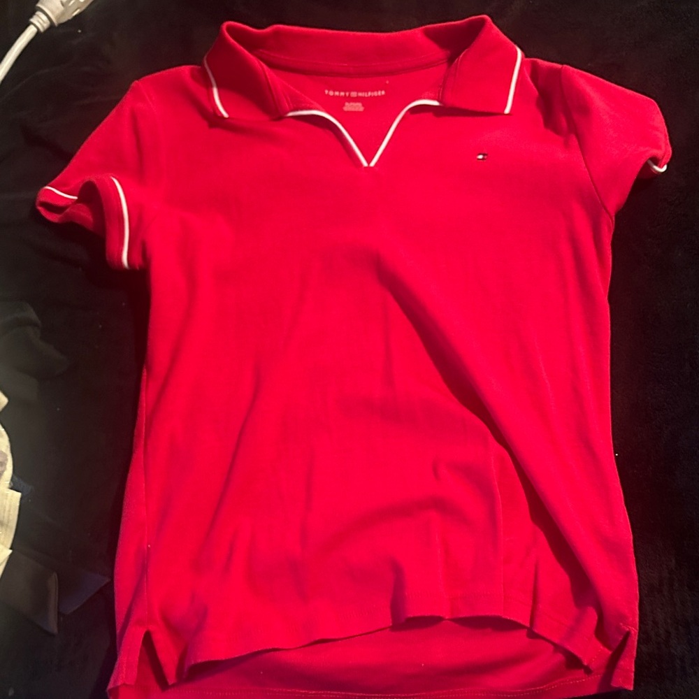 Tommy Hilfiger Red Polo with White Accents